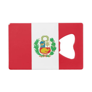Steel Bottle Opener with flag of Peru Credit Card Bottle Opener
