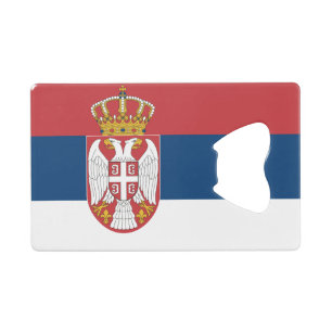 Steel Bottle Opener with flag of Serbia Credit Card Bottle Opener