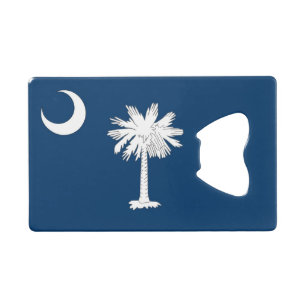 Steel Bottle Opener with flag of South Carolina Credit Card Bottle Opener