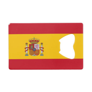 Steel Bottle Opener with flag of Spain Credit Card Bottle Opener