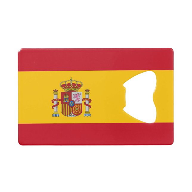 Steel Bottle Opener with flag of Spain Credit Card Bottle Opener (Front (Horizontal))