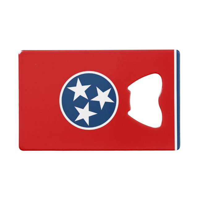 Steel Bottle Opener with flag of Tennessee Credit Card Bottle Opener (Front (Horizontal))