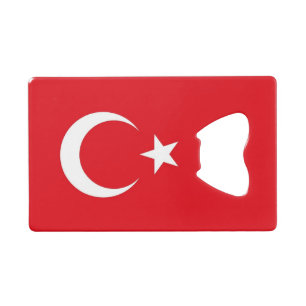 Steel Bottle Opener with flag of Turkey Credit Card Bottle Opener