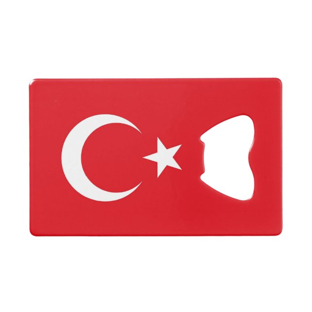 Steel Bottle Opener with flag of Turkey Credit Card Bottle Opener (Front (Horizontal))
