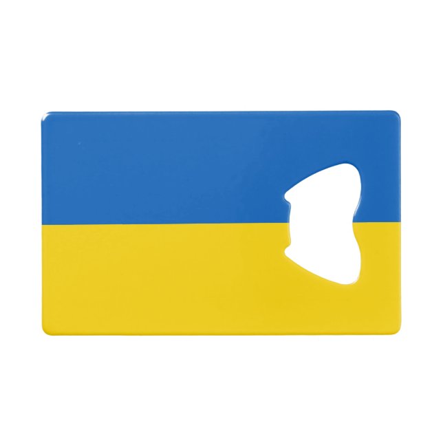 Steel Bottle Opener with flag of Ukraine Credit Card Bottle Opener (Front (Horizontal))