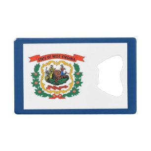 Steel Bottle Opener with flag of West Virginia Credit Card Bottle Opener