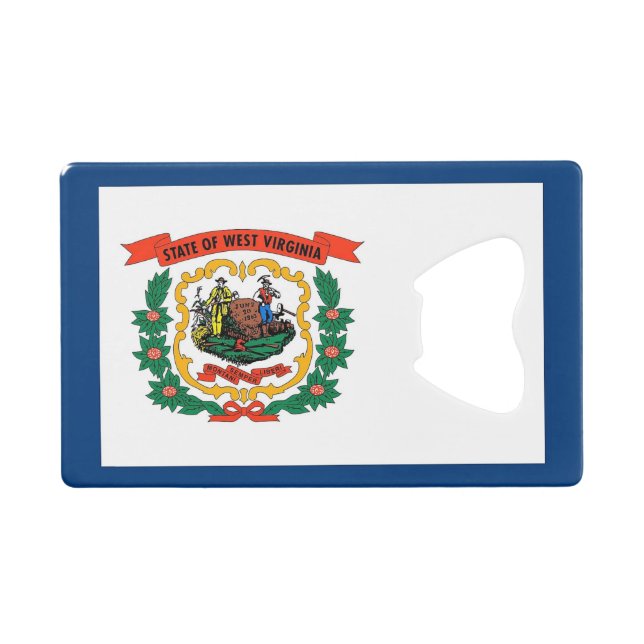 Steel Bottle Opener with flag of West Virginia Credit Card Bottle Opener (Front (Horizontal))