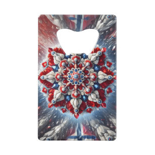 Steel Bottle Opener with Norway Colours Credit Card Bottle Opener