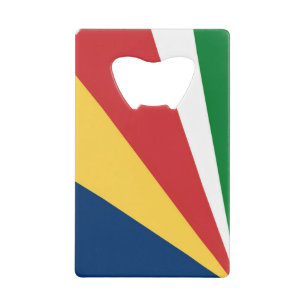 Steel Bottle Opener with Seychelles Colours Credit Card Bottle Opener