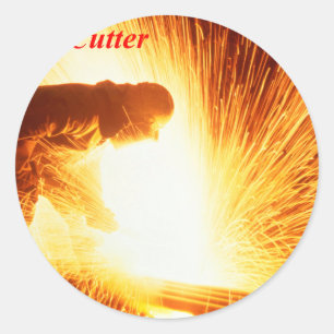 Steel Cutter Classic Round Sticker