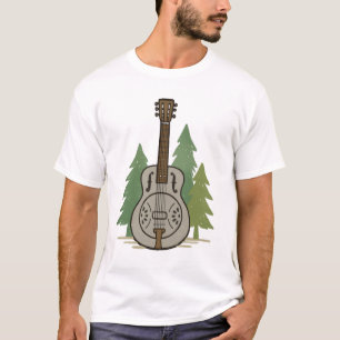 Steel Dobro Forest – Rustic Music Lover Art T-Shirt