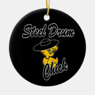 Steel Drum Chick #4 Ceramic Ornament