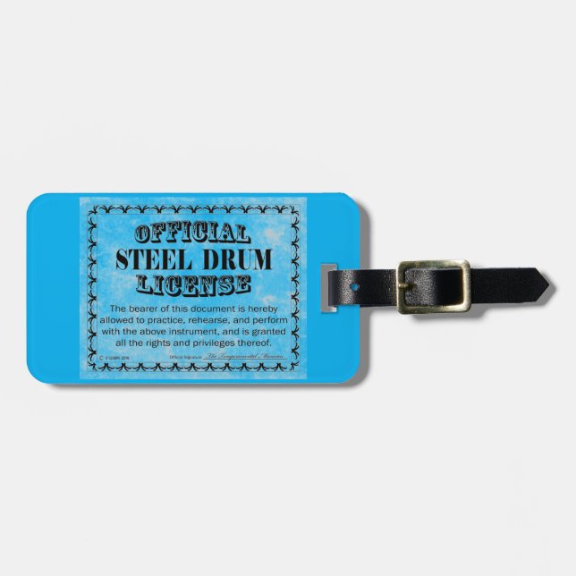 Steel Drum License Luggage Tag (Front Horizontal)