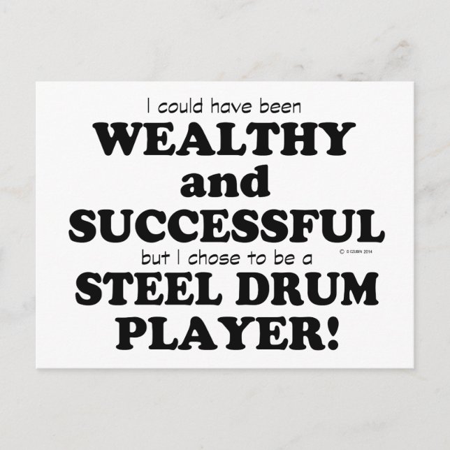 Steel Drum Wealthy & Successful Postcard (Front)