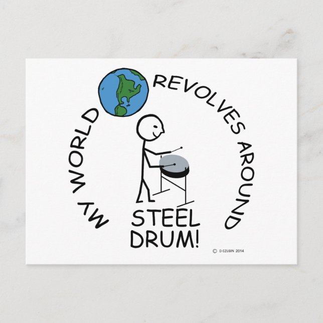 Steel Drum - World Revolves Around Postcard (Front)