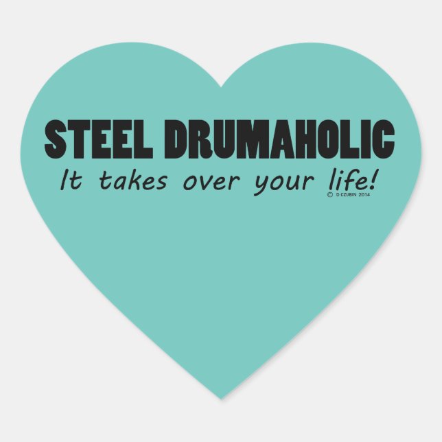 Steel Drumaholic Life Heart Sticker (Front)