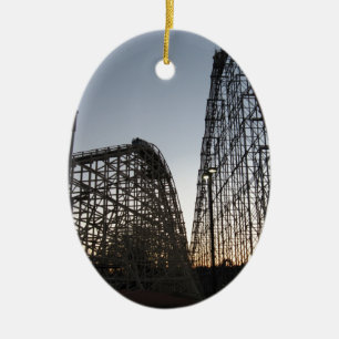 Steel Force and Thunderhawk Dorney Park Ceramic Ornament