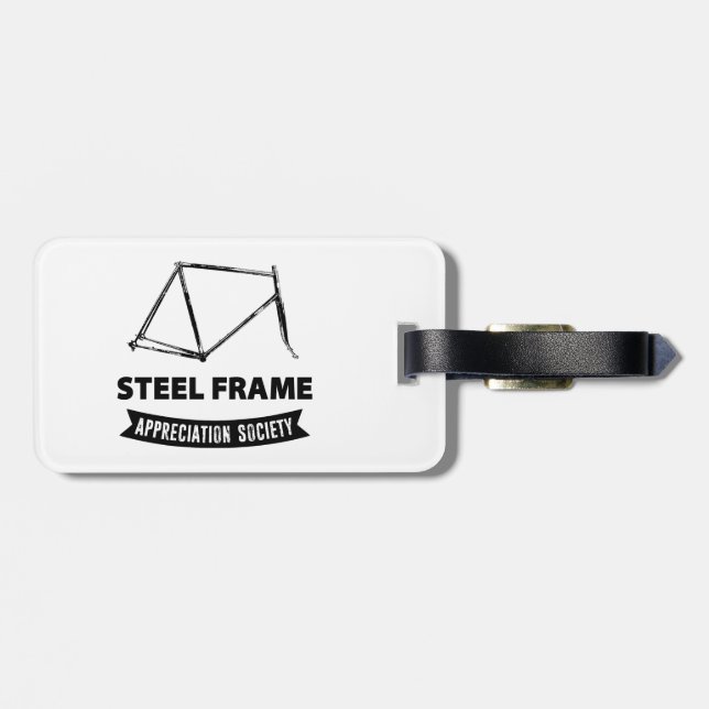 Steel Frame Bike Appreciation Society Luggage Tag (Back Horizontal)