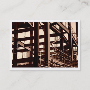 Steel Frame Construction, Mini Photo (Bordered) Business Card