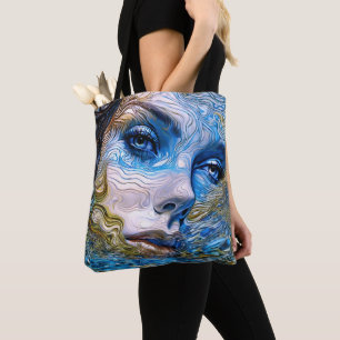 “Steel Gaze” - Women In Water Tote Bag