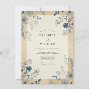 Steel Gold Leaf Wedding Invitation