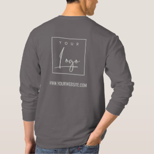 Steel Grey Business Add Your Logo Name Website T-Shirt