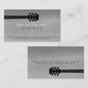 steel grey cool musician's contact business card