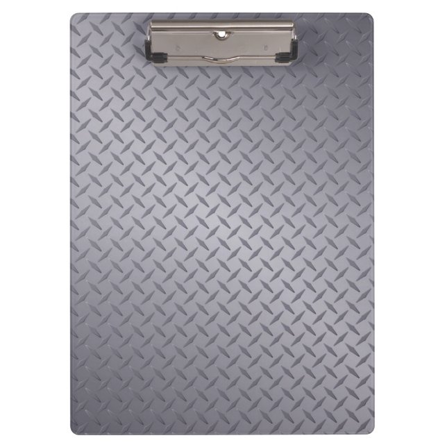 Steel Grey Diamond Plate Clipboard (Front)