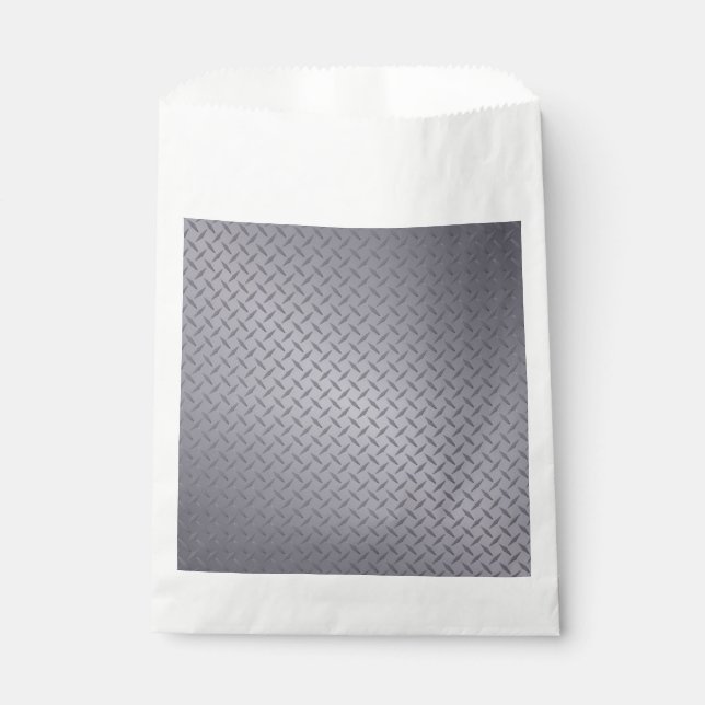 Steel Grey Diamond Plate Favour Bag (Front)
