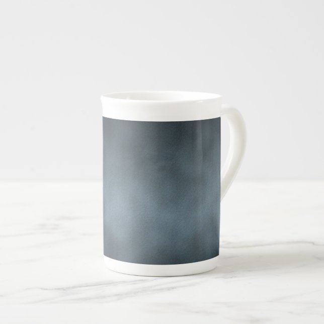 Steel Grey Gothic Ombre Background Art Bone China Mug (Front Right)