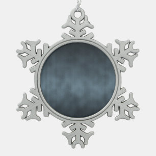Steel Grey Gothic Ombre Background Art Snowflake Pewter Christmas Ornament