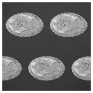 Steel Grey Metallic Dragon Medallion Fabric
