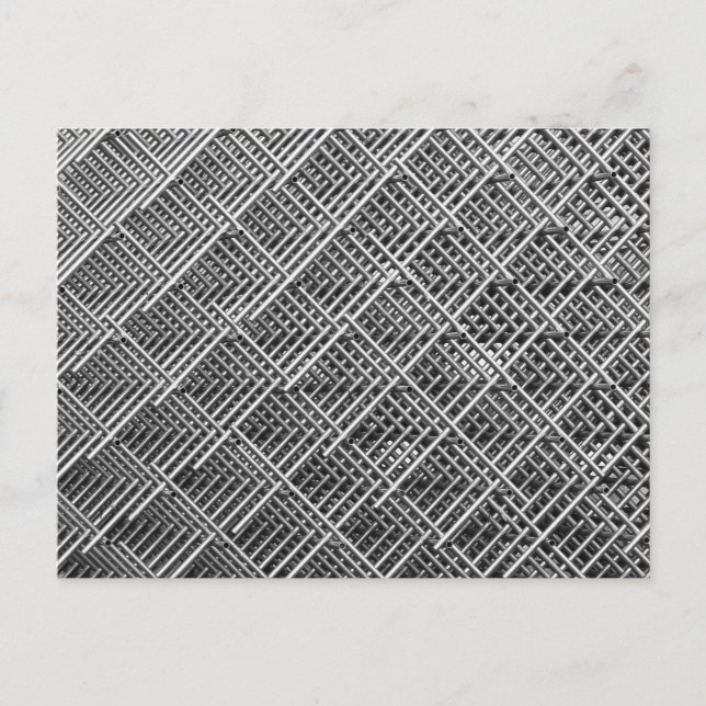 Steel Grid Industrial Mesh Pattern Postcard (Front)