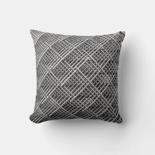 Steel Grid Industrial Mesh Pattern Throw Pillow