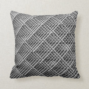 Steel Grid Industrial Mesh Pattern Throw Pillow