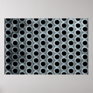 Steel Holes Metal Mesh Pattern Poster