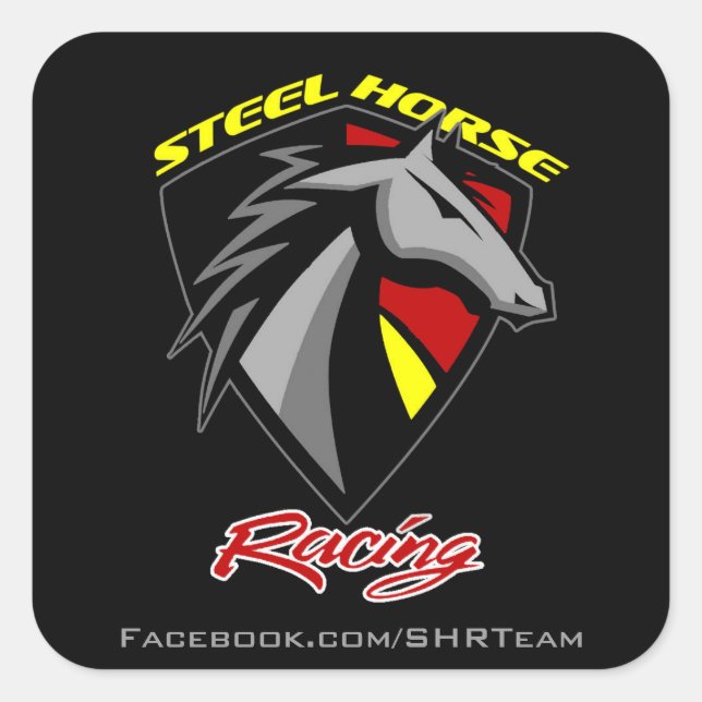 Steel Horse Racing Decal Square Sticker (Front)