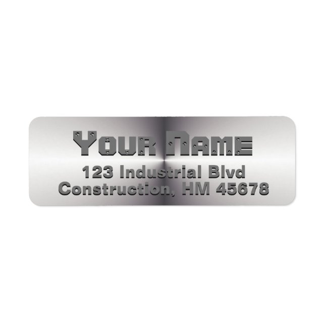 Steel Labels Industrial Masculine Metallic Look (Front)