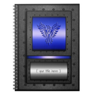 Steel-look frame, blue eagle man cave notebook