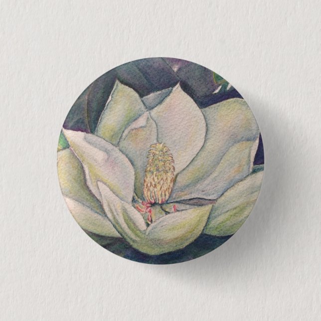Steel Magnolia 1 Inch Round Button (Front)
