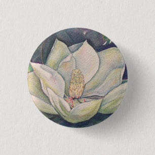 Steel Magnolia 1 Inch Round Button