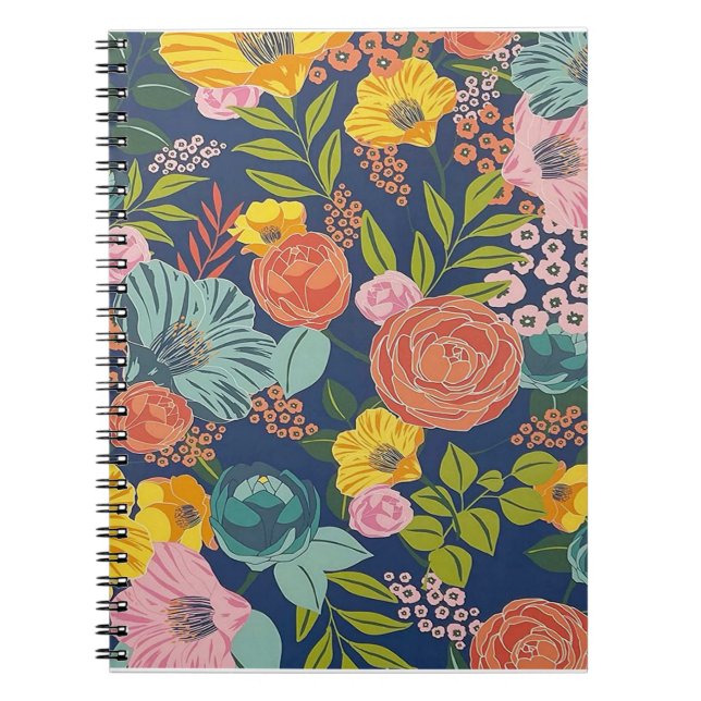 Steel Mill & Co Cute Floral Mini Spiral Notebook (Front)