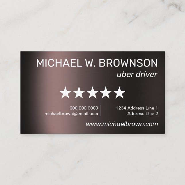 Steel Minimal Driver Business Card (Front)