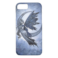 Steel Moon Fairy on Crescent Moon Fantasy Art
