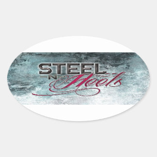 Steel N Heels Blue Oval Sticker