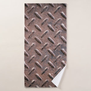 Steel old surface plates non slip patter. abstract bath towel