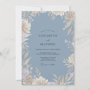 Steel Painted Leaf Wedding Invitation