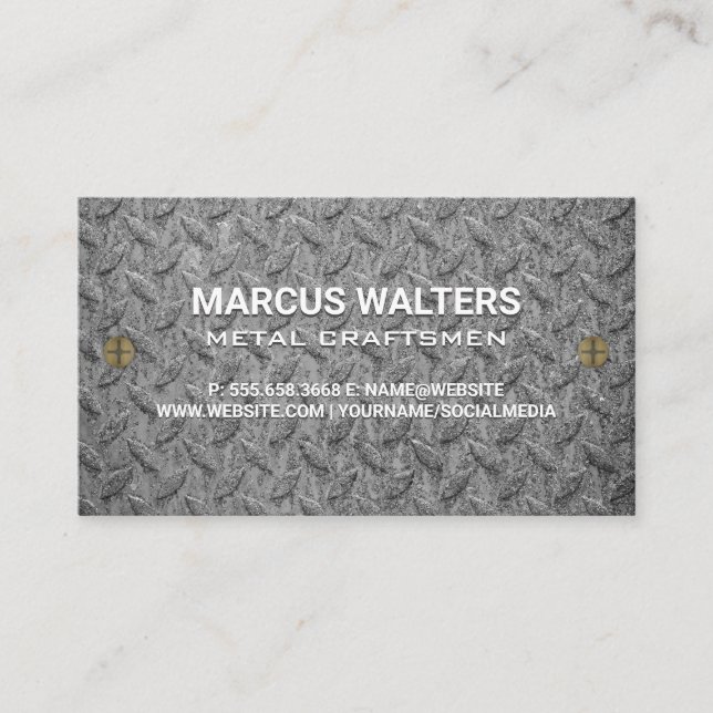 Steel Pattern | Metal Screws Business Card (Front)