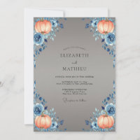Steel Peach Pumpkin Eucalyptus Wedding