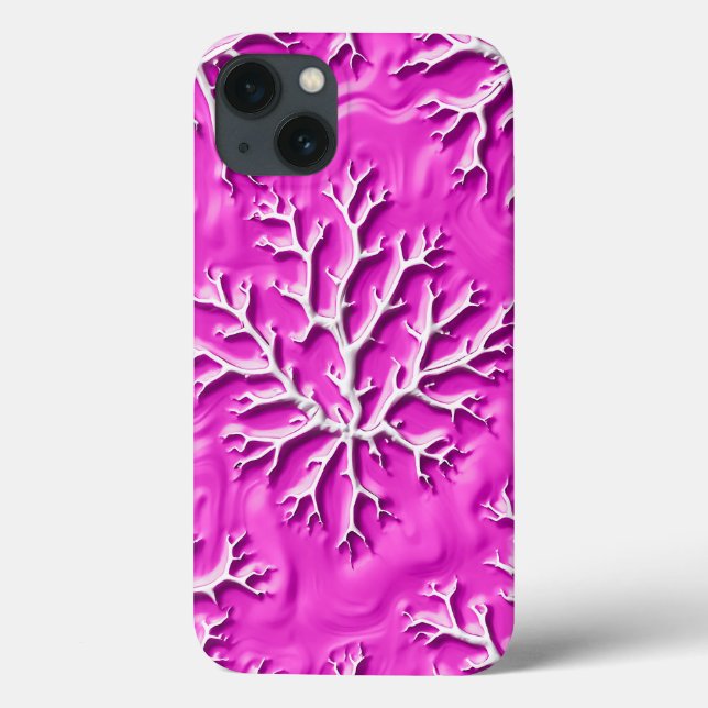 Steel Pink Textured Tree iPhone Case (Back)